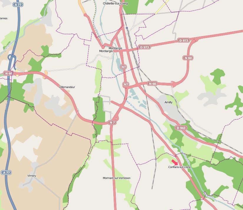 Plan de situation Conflans-sur-Loing