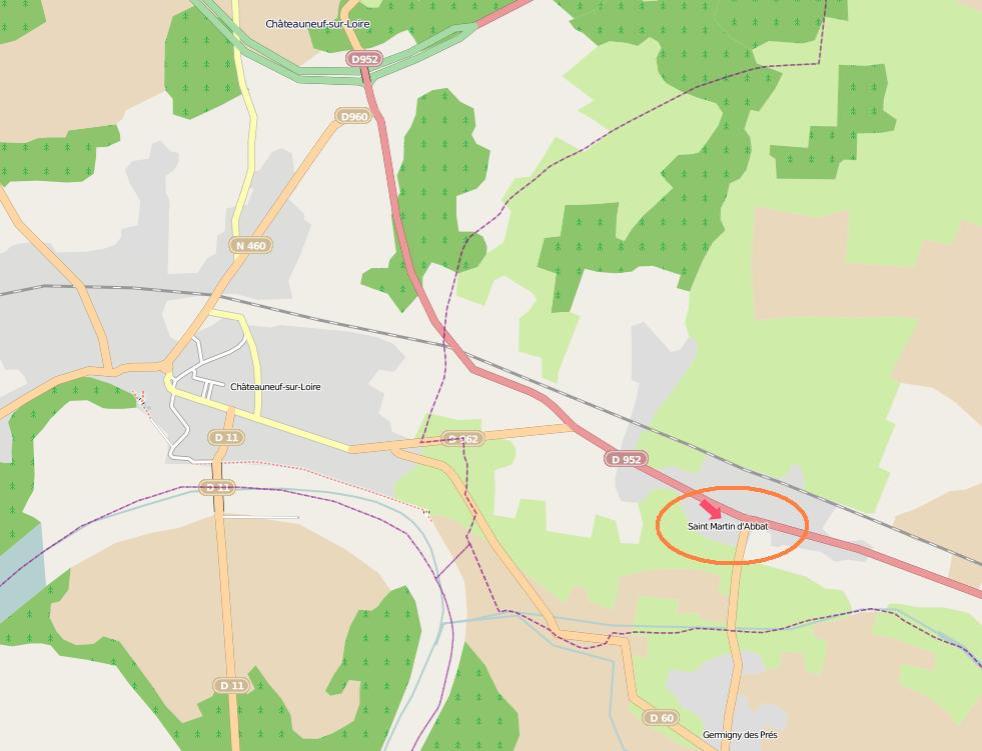 Plan de situation de Saint Martin d Abbat