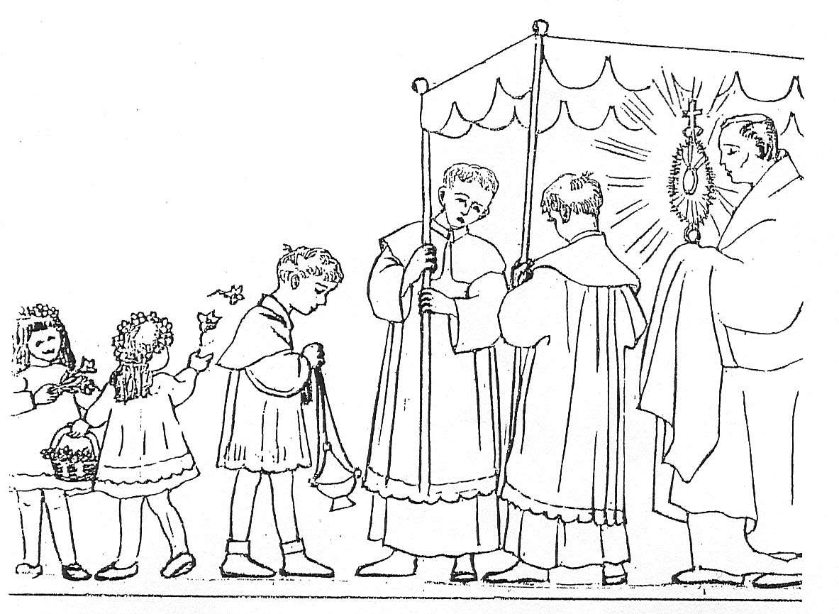 Enfants à la procession du Saint-Sacrement