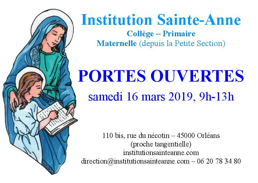 Portes ouvertes collège institution sainte Anne Orléans 